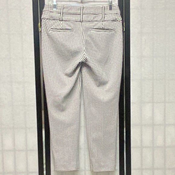 Candie's Marilyn Wide Waistband Stretch Check Skinny Ankle Pants Black & White 7 - Picture 2 of 13